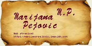Marijana Pejović vizit kartica